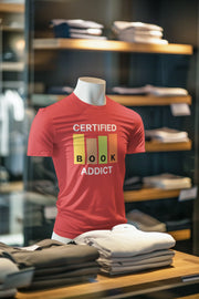 Certified Book Addict Men Regular Fit Tshirt 180 Red Regular Fit Tshirt - Premium Cotton Men Wear
