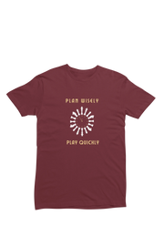 Men Regular Fit Tshirt - Chess Plan Wisely Men Regular Fit Tshirt 180 Maroon | Fullmoon Styles