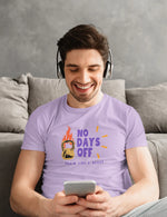No Days Off Men Regular Fit Tshirt 180 Lavender Regular Fit Tshirt - Premium Cotton Men Wear