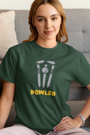 Comfortable Women Regular Fit Tshirt in Bottle Green - 180 GSM | Fullmoon Styles