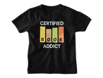 Black Regular Fit Tshirt - Certified Book Addict Kids Regular Fit Tshirt 180 Design | Kids Fashion