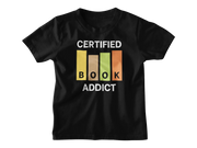 Black Regular Fit Tshirt - Certified Book Addict Kids Regular Fit Tshirt 180 Design | Kids Fashion