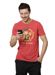 Toy Story Woody Sheriff Men Oversized 210 Red Oversized - Premium Cotton Men Wear