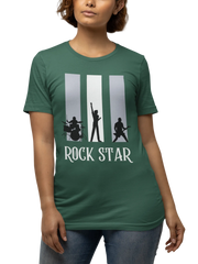 Rock Star Women Regular Fit Tshirt 180 Bottle Green Regular Fit Tshirt - Premium Cotton Women Wear