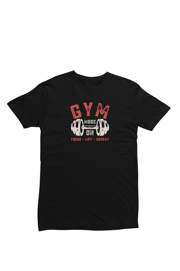 Women Regular Fit Tshirt - Gym Mode On Women Regular Fit Tshirt 180 Black | Fullmoon Styles