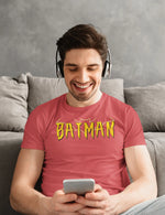 Batman Men Regular Fit Tshirt 180 Red Regular Fit Tshirt - Premium Cotton Men Wear