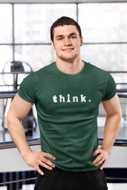 Comfortable Men Regular Fit Tshirt in Bottle Green - 180 GSM | Fullmoon Styles