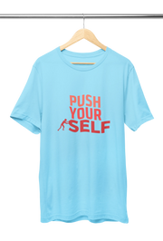 Premium Sky Blue Regular Fit Tshirt for Men - 180 GSM Cotton | Fullmoon Styles