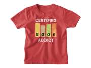 Red Regular Fit Tshirt - Certified Book Addict Kids Regular Fit Tshirt 180 Design | Kids Fashion