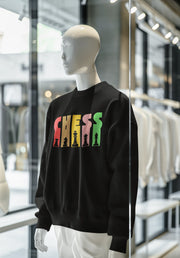Black Regular Fit Sweatshirt - Chess Men Regular Fit Sweatshirt 320 Design | Men Fashion