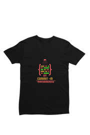 Men Regular Fit Tshirt - Git Commit Awesomeness Men Regular Fit Tshirt 180 Black | Fullmoon Styles