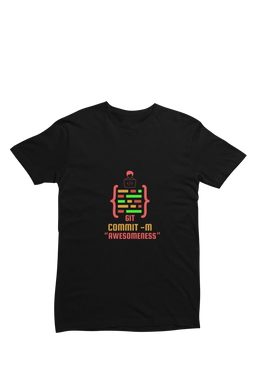 Men Regular Fit Tshirt - Git Commit Awesomeness Men Regular Fit Tshirt 180 Black | Fullmoon Styles