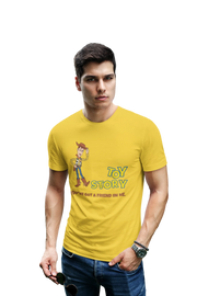 Comfortable Men Regular Fit Tshirt in Yellow - 180 GSM | Fullmoon Styles