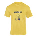 Men Regular Fit Tshirt - Music Is My Life Men Regular Fit Tshirt 180 Yellow | Fullmoon Styles