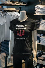 Black Regular Fit Tshirt - Waiting For Command Women Regular Fit Tshirt 180 Design | Women Fashion
