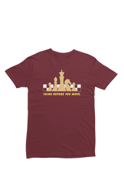 Women Regular Fit Tshirt - Chess Think Before You Move Women Regular Fit Tshirt 180 Maroon | Fullmoon Styles