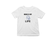 Music Is My Life Kids Regular Fit Tshirt 180 White Regular Fit Tshirt - Premium Cotton Kids Wear