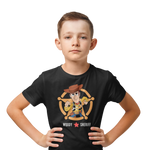 Premium Black Regular Fit Tshirt for Kids - 180 GSM Cotton | Fullmoon Styles