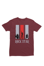Women Regular Fit Tshirt - Rock Star Women Regular Fit Tshirt 180 Maroon | Fullmoon Styles