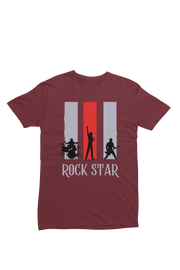 Women Regular Fit Tshirt - Rock Star Women Regular Fit Tshirt 180 Maroon | Fullmoon Styles