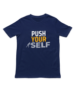 Men Regular Fit Tshirt - Push Yourself Men Regular Fit Tshirt 180 Navy Blue | Fullmoon Styles