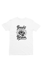 Books Food For Brain Women Regular Fit Tshirt 180 White Regular Fit Tshirt - Premium Cotton Women Wear