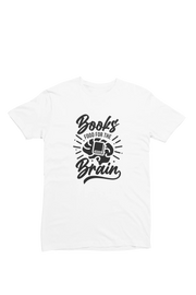 Books Food For Brain Women Regular Fit Tshirt 180 White Regular Fit Tshirt - Premium Cotton Women Wear