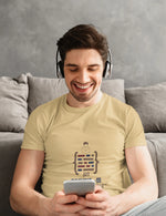 Premium Beige Regular Fit Tshirt for Men - 180 GSM Cotton | Fullmoon Styles