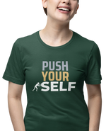 Premium Bottle Green Regular Fit Tshirt for Women - 180 GSM Cotton | Fullmoon Styles