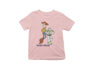 Baby Pink Regular Fit Tshirt - Woody And Buzz Friends Forever Kids Regular Fit Tshirt 180 Design | Kids Fashion