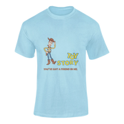 Men Regular Fit Tshirt - Toy Story Woody Men Regular Fit Tshirt 180 Sky Blue | Fullmoon Styles