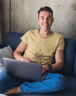 Men Regular Fit Tshirt - Git Commit Awesomeness Men Regular Fit Tshirt 180 Beige | Fullmoon Styles