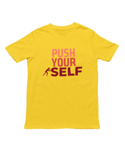Women Regular Fit Tshirt - Push Yourself Women Regular Fit Tshirt 180 Yellow | Fullmoon Styles