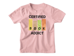 Baby Pink Regular Fit Tshirt - Certified Book Addict Kids Regular Fit Tshirt 180 Design | Kids Fashion