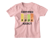 Baby Pink Regular Fit Tshirt - Certified Book Addict Kids Regular Fit Tshirt 180 Design | Kids Fashion