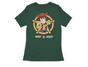 Women Regular Fit Tshirt - Toy Story Woody Sheriff Women Regular Fit Tshirt 180 Bottle Green | Fullmoon Styles