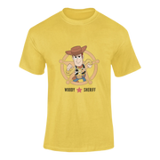 Men Regular Fit Tshirt - Toy Story Woody Sheriff Men Regular Fit Tshirt 180 Yellow | Fullmoon Styles