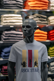Gray Regular Fit Tshirt - Rock Star Men Regular Fit Tshirt 180 Design | Men Fashion