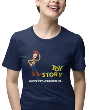 Toy Story Woody Women Oversized 210 Navy Blue Oversized - Premium Cotton Women Wear