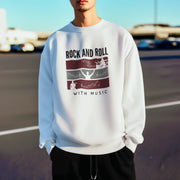 Rock N Roll With Music Men Regular Fit Sweatshirt 320 White Regular Fit Sweatshirt - Premium Cotton Men Wear