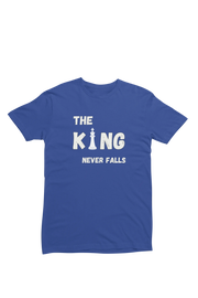 Men Regular Fit Tshirt - King Never Falls Men Regular Fit Tshirt 180 Royal Blue | Fullmoon Styles