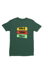 Comfortable Men Regular Fit Tshirt in Bottle Green - 180 GSM | Fullmoon Styles