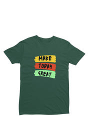 Comfortable Men Regular Fit Tshirt in Bottle Green - 180 GSM | Fullmoon Styles