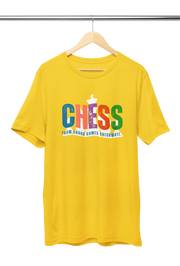 Men Regular Fit Tshirt - Chaos Checkmate Men Regular Fit Tshirt 180 Yellow | Fullmoon Styles