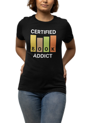 Certified Book Addict Women Regular Fit Tshirt 180 Black Regular Fit Tshirt - Premium Cotton Women Wear