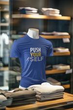 Royal Blue Regular Fit Tshirt - Push Yourself Men Regular Fit Tshirt 180 Design | Men Fashion