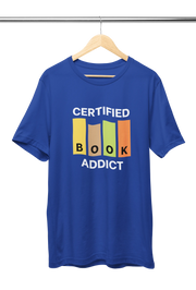 Royal Blue Regular Fit Tshirt - Certified Book Addict Men Regular Fit Tshirt 180 Design | Men Fashion