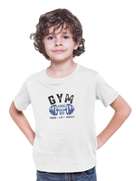 Gym Mode On Kids Regular Fit Tshirt 180 White Regular Fit Tshirt - Premium Cotton Kids Wear