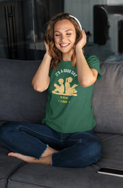 Bottle Green Regular Fit Tshirt - Good Day To Read Women Regular Fit Tshirt 180 Design | Women Fashion