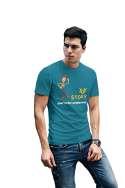 Toy Story Woody Men Oversized 240 Teal Blue Oversized - Premium Cotton Men Wear